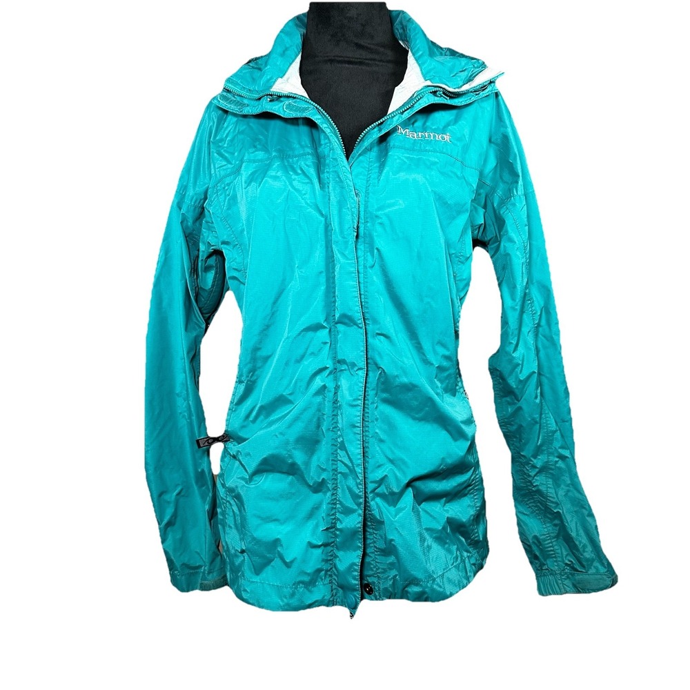 Marmot Jacket Women's M Green PreCip Eco Rain Windbreaker Breathable Outdoor